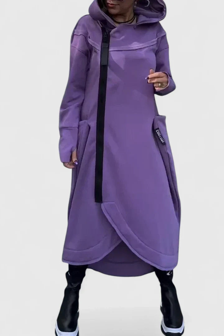 Jessamine | Seitlicher Reißverschluss Kapuzen-Cardigan