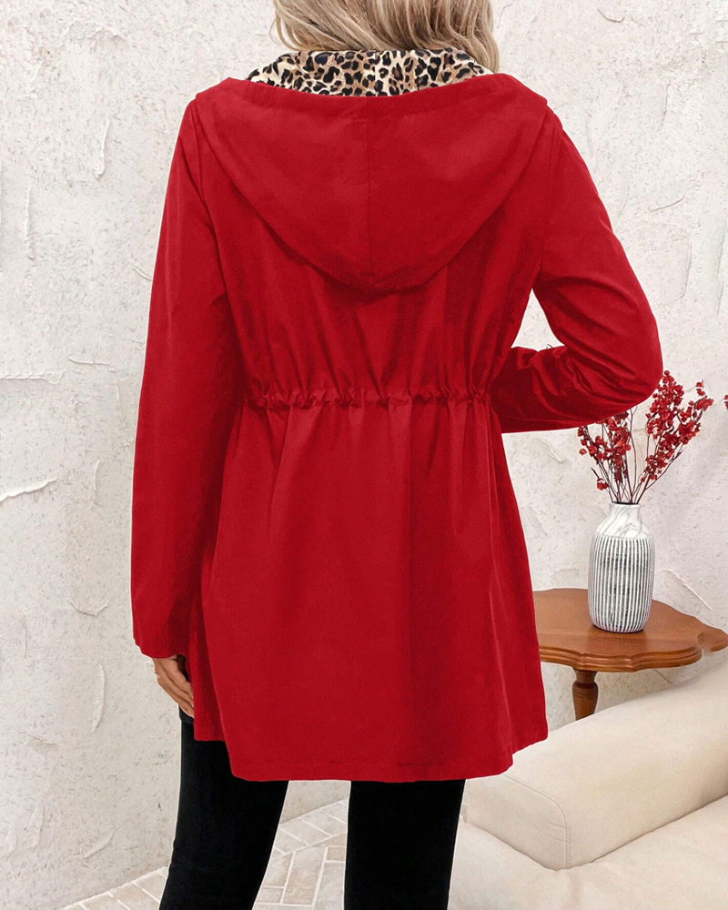 Viva | Wendemantel mit Leopardenmuster und Kapuze