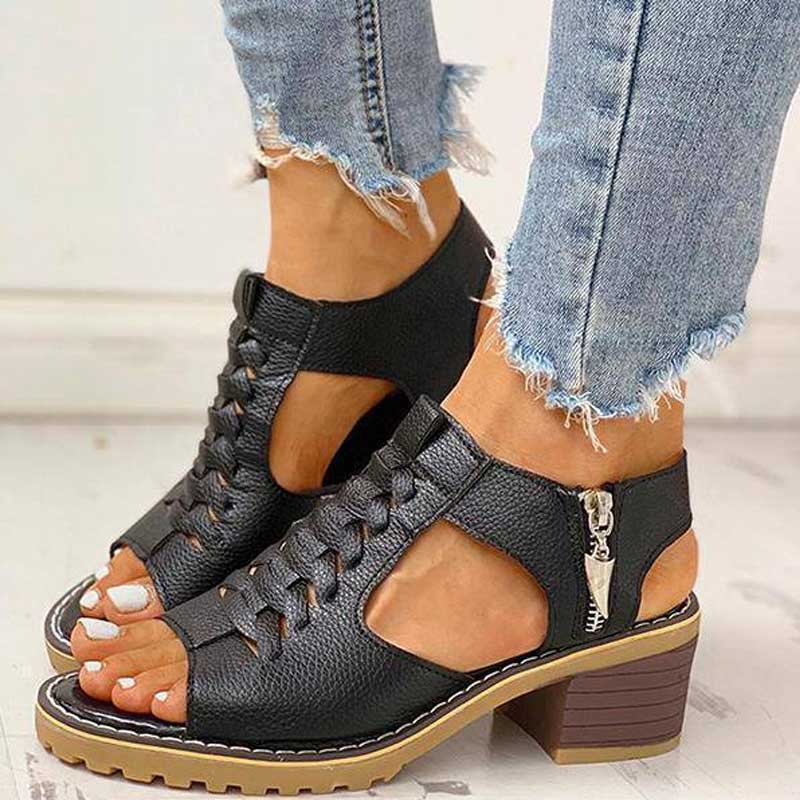 Marita | Sandalen mit Reißverschluss