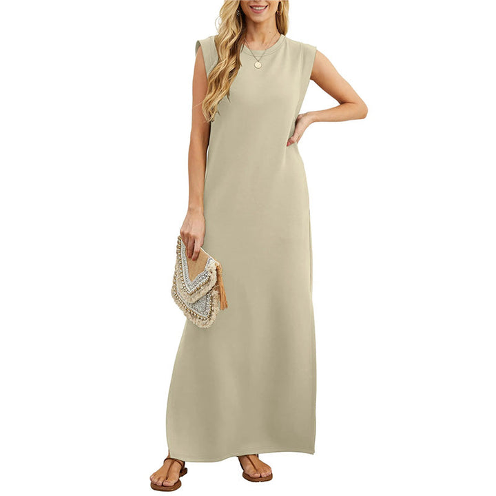 Sabine | Ärmelloses Maxikleid mit O-Ausschnitt
