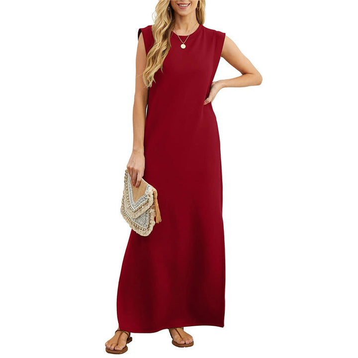 Sabine | Ärmelloses Maxikleid mit O-Ausschnitt