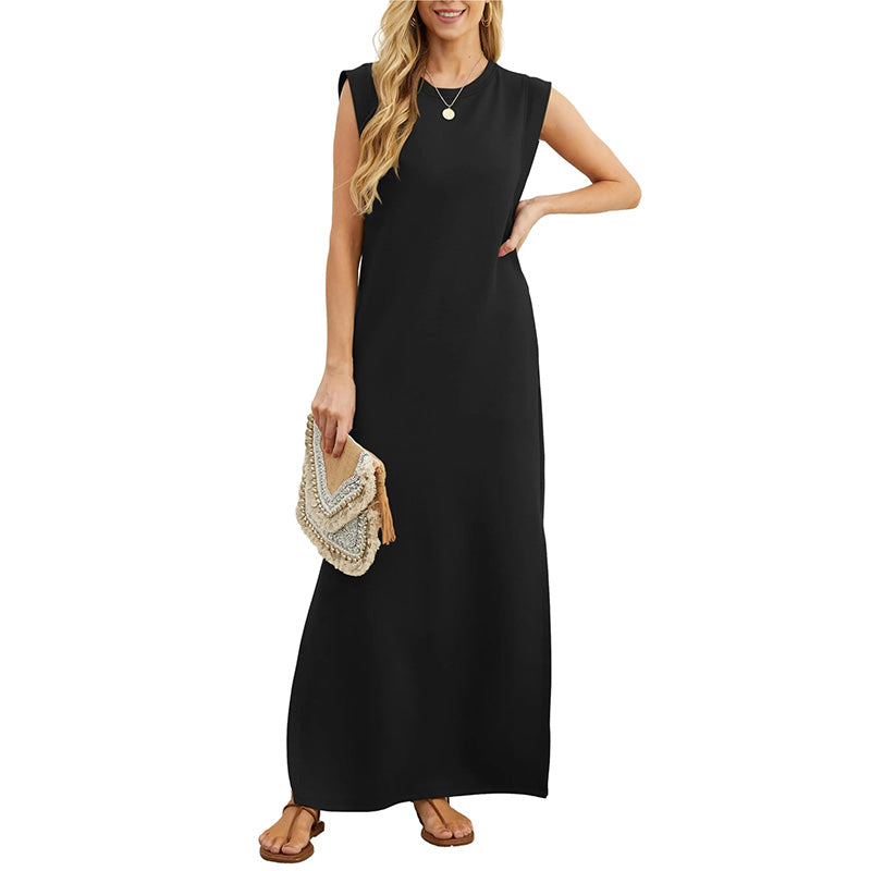 Pia | Ärmelloses Maxikleid im Minimalstil