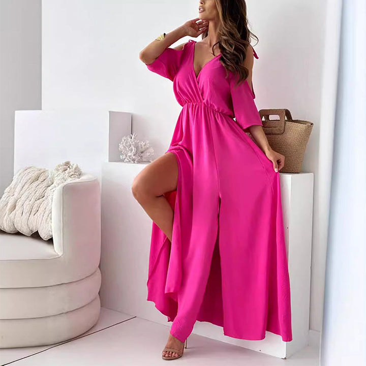 Viktoria | Schulterfreies Fließendes Maxikleid