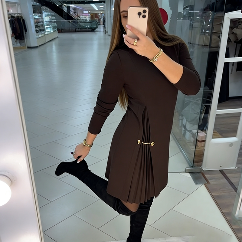 Calleya | Langärmliges Minikleid mit Plissee