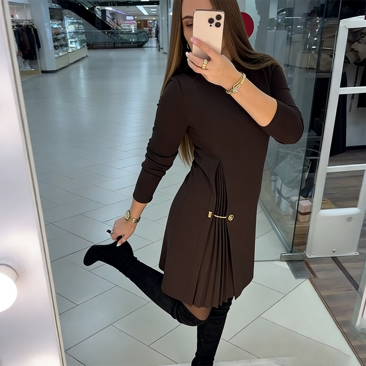 Calleya | Langärmliges Minikleid mit Plissee