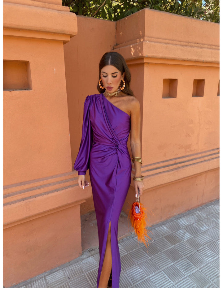 Leonora | One-Shoulder Kleid mit Drapierung & Knoten