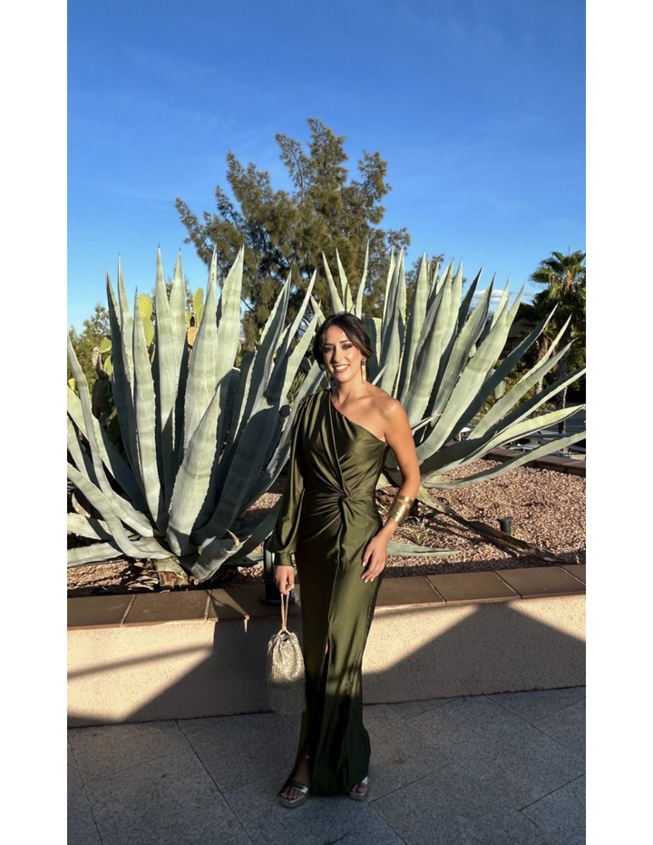 Leonora | One-Shoulder Kleid mit Drapierung & Knoten
