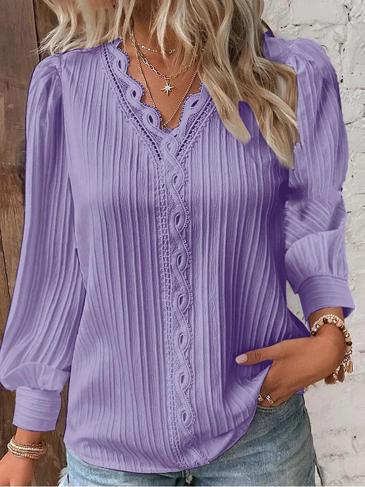 Madita | Bluse aus Chiffon mit Spitzenstickerei